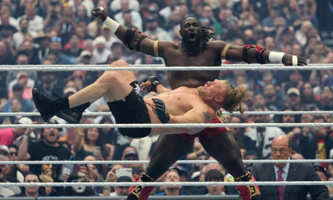 oba-femi-stuns-brock-lesnar-in-record-time-during-historic-wrestlemania-debut