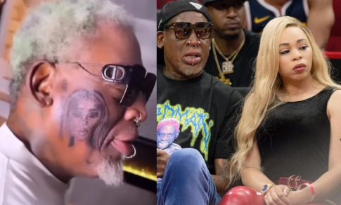 Dennis Rodman tattooed girlfriend's portrait, causing disapproval during intervi...